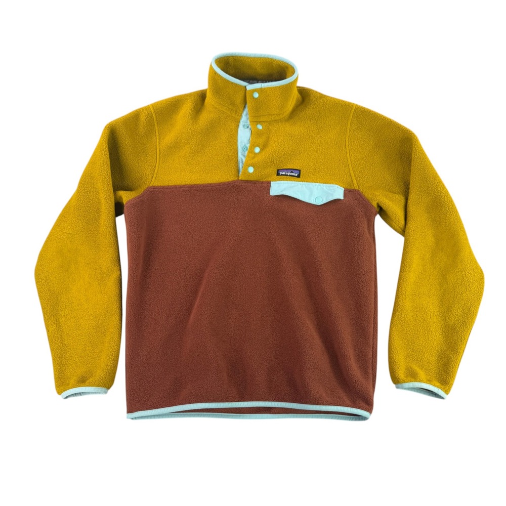 Patagonia Lightweight Synchilla Snap-T Fleece Mens Small SIBR Gold Brown 25551 S